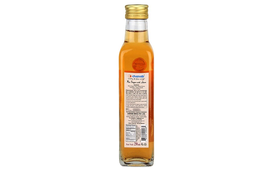 Dolce Vita Wine Vinegar With Lemon    Glass Bottle  250 millilitre